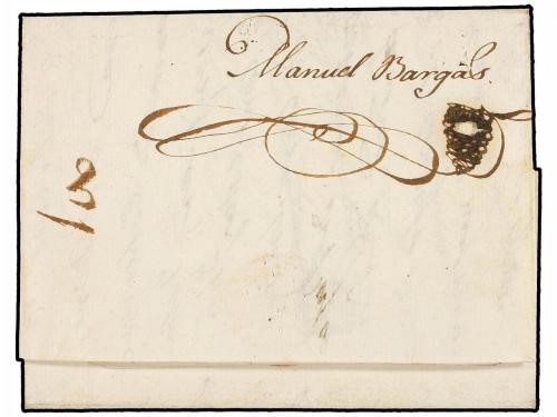 ✉ PERU. 1826. AYACUCHO a LIMA. Marcas AYACUCHO y FRANCA en r