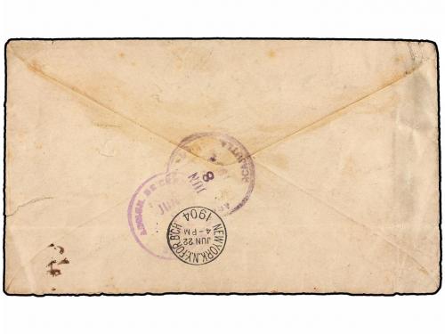 ✉ SALVADOR. 1904. AHUACHAPAN a PARÍS. Circulada con marca de