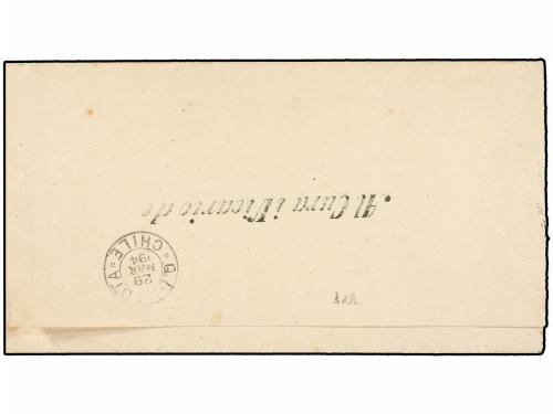 ✉ CHILE. 1894. SANTIAGO a QUILLOTA circulada con la marca de