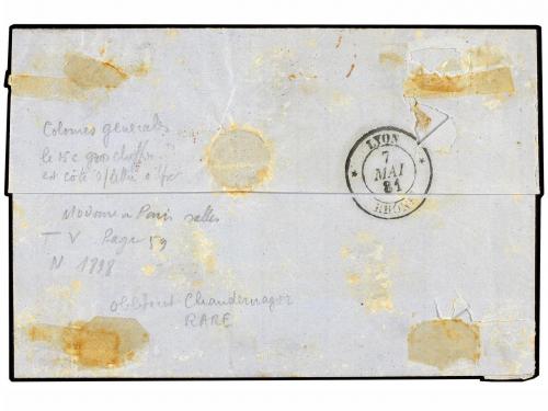 ✉ INDIA FRANCESA. Ed. . 1881. Folded letter sheet to LYON, F