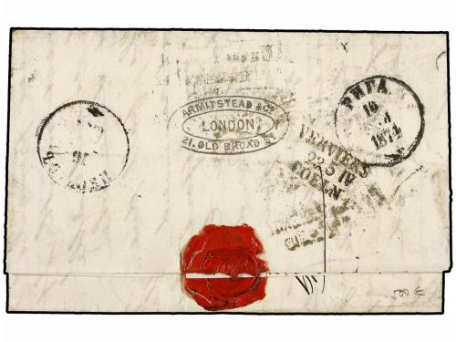 ✉ GRAN BRETAÑA. Ed. . 1874. Insufficiently prepaid letter fr