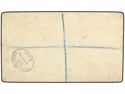 ✉ SURINAM. Ed. . 1896. Registered-AR cover to LONDON franked