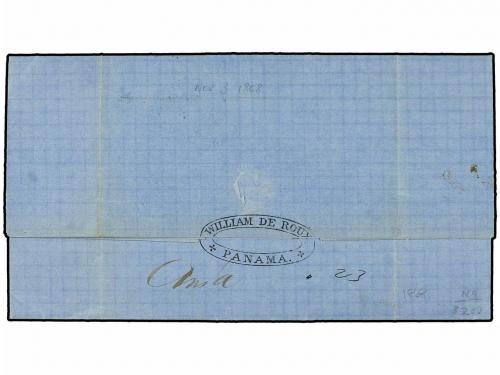 ✉ PANAMA. 1868 (3-Nov.). PANAMA a NEW YORK. Circulada por el