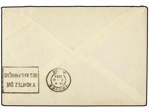 ✉ FRANCIA. 1934 (Nov). Cover bearing Sower issue 1c. ochre a