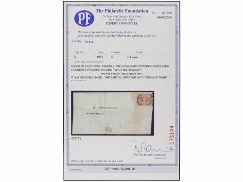 ✉ CUBA. Ant. 9(4). 1860. HABANA a PTO. PRÍNCIPE. 2 reales ro