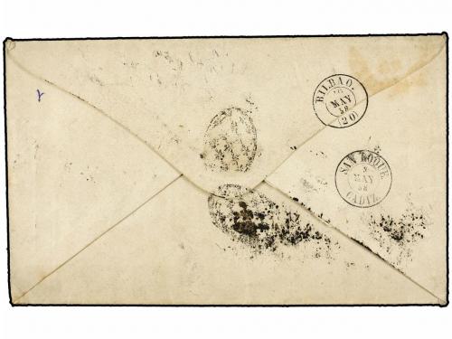 ✉ FILIPINAS. Ed. 6a (3). 1858. MANILA a BILBAO. 1 real verde