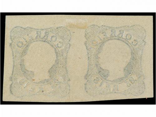 * PORTUGAL. Mu. 11 (2). 1856-58. 25 reis azul (líneas simple