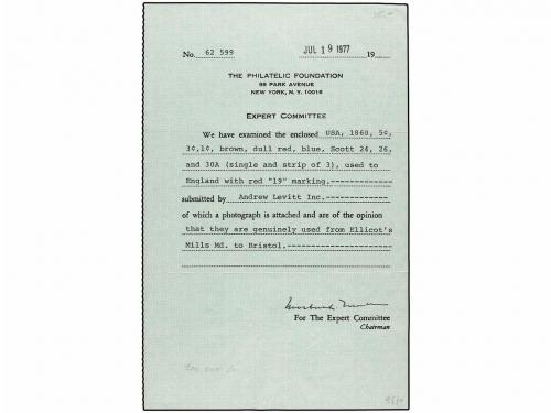 ✉ ESTADOS UNIDOS. 1860. ELLICOT&#39;S MILLS to BRISTOL (England)