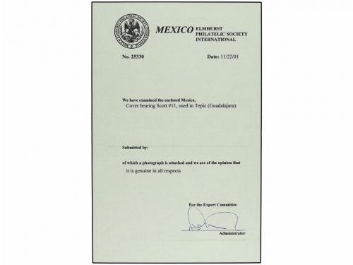 ✉ MEXICO. Sc. 11. 1861. TEPIL a SAN BLAS. 8 reales negro s. 