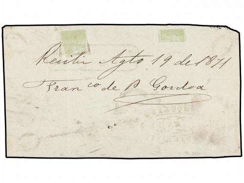 ✉ MEXICO. Sc. 64. 1871. Frente de carta certificada de GUADA