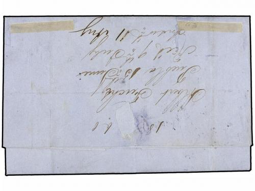 ✉ MEXICO. Sc. 4. 1860. PUEBLA a NEW YORK. 4 reales rojo. Mat