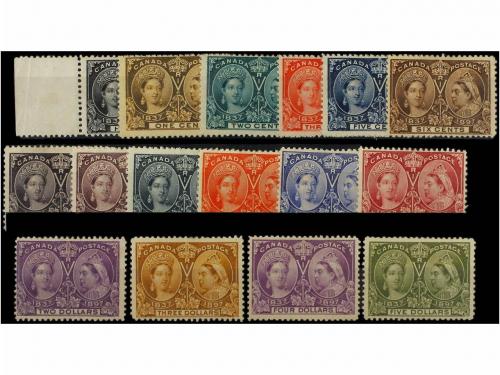 * CANADA. Sc. 50/65. 1897. Complete set very fine, fresh col