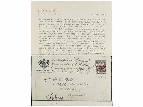 ✉ NEWFOUNDLAND. Sc. 142a. 1919 (19 Abril). S. JOHNS a INGLAT