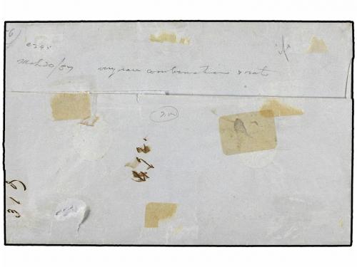 ✉ MEXICO. 1856. MÉXICO a VERACRUZ. 2 reales verde y 4 reales