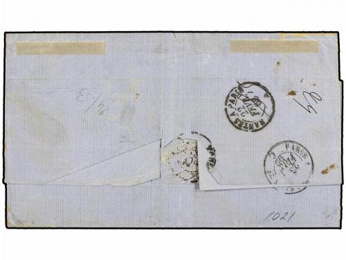 ✉ MEXICO. Sc. 38. 1868. MÉXICO a TOULOUSE (Francia). 4 reale
