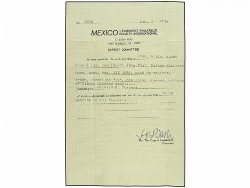 ¿ MEXICO. 1864 (22 Oct.). FRONTAL de carta CERTIFICADA de JA