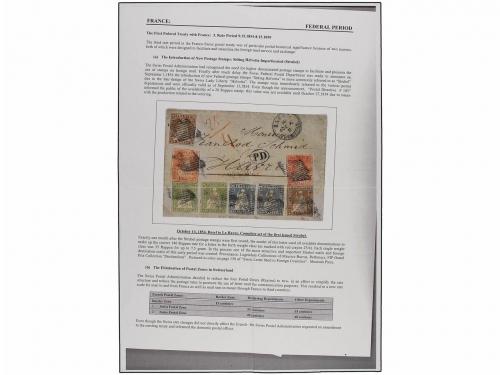 ¿ SUIZA. 1854. BASEL a HAVRE (Francia). 5 rp. castaño (2), 1