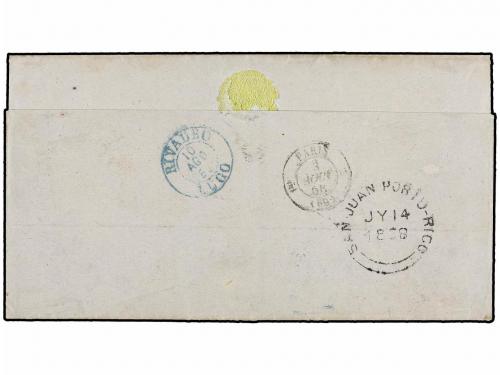 ✉ PUERTO RICO. 1858. SAN JUAN a RIBADEO (España). Circulada 