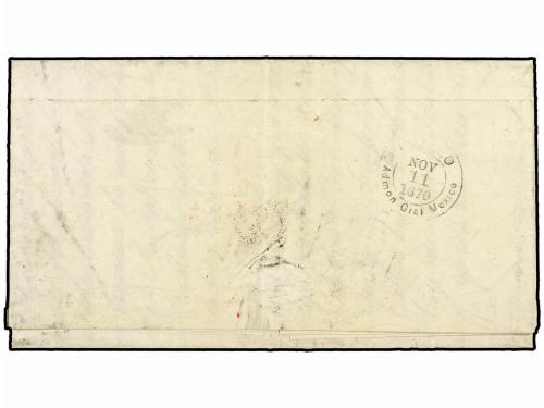 ¿ MEXICO. 1870. 25 cts. azul (2), perforados. Carta de MÉXIC