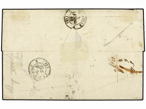 ✉ EGIPTO. 1868. 2 pi. blue and 1 pi. red singles neatly tied