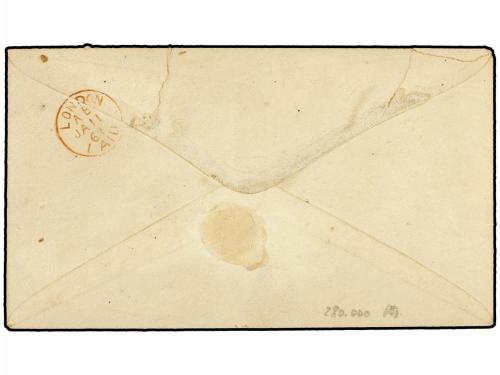 ✉ ESTADOS UNIDOS. 1860 (Dic.). 24 cents gris en sobre patrió