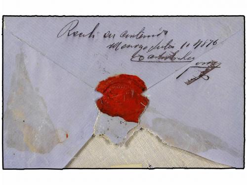 ✉ ARGENTINA. 1872 (9 Julio). SAN JUAN a MENDOZA. 1 ctvo. lil