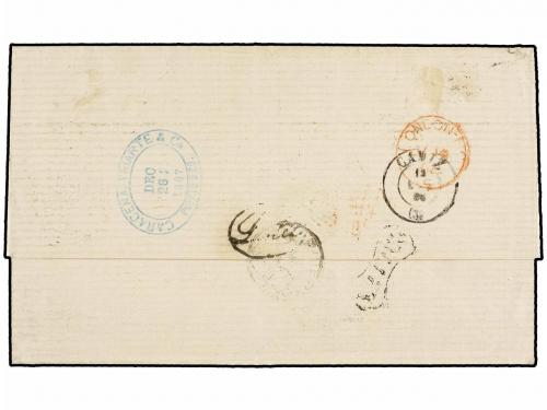 ✉ PUERTO RICO. 1867. PUERTO RICO a CÁDIZ. 1/2 real verde s. 