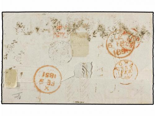 ✉ GRAN BRETAÑA. 1851 (February 5). Cover from DUBLIN to ROME