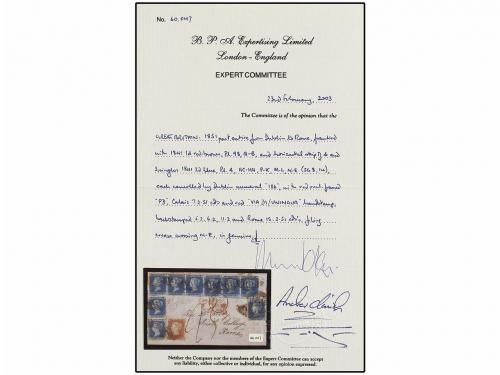 ✉ GRAN BRETAÑA. 1851 (February 5). Cover from DUBLIN to ROME