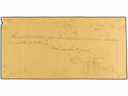✉ MEXICO. Sc. 7, 9, 12. 1863. FRONTAL de CARTA CERTIFICADA d
