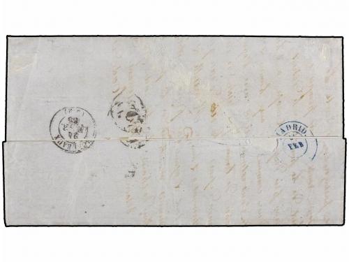 ✉ ESPAÑA. Ed. 70e + 70. 1865. CADIZ a BORDEAUX. 12 cuartos a