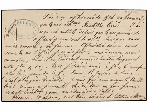 ✉ LUXEMBURGO. 1876 (April 18). 6 c. violet on rose pink stat