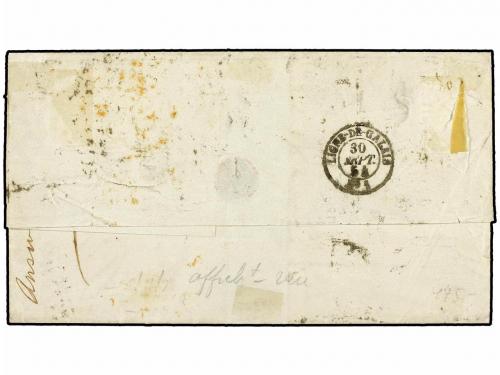 ✉ FRANCIA. Yv. 14, 16 (7). 1854 (Sept. 30). Cover endorsed "