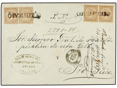 ✉ PUERTO RICO. Ant. 16 (4). 1869. ARECIBO a SAN JUAN. 10 cts
