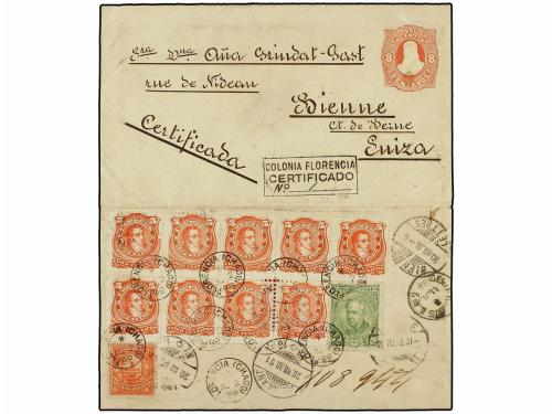 ✉ ARGENTINA. Sc. 38, 44, 61 (9). 1888 (2 Julio). COLONIA FLO