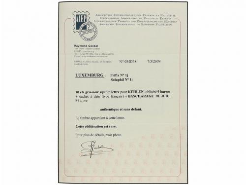 ✉ LUXEMBURGO. 1857 (July 28). Entire letter from BASCHARAGE 