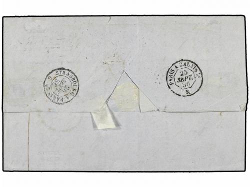 ✉ FRANCIA. Yv. 13, 14, 16, 17. 1856. 10 centimes bistre type