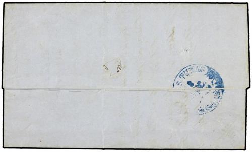 ✉ ESPAÑA. Ed. 55. 1860. SITGES a LAS TUNAS (Cuba). 1 real az