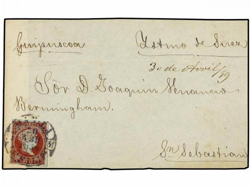 ✉ FILIPINAS. Ed. 20E. 1859. FRONTAL. MANILA a SAN SEBASTIAN 