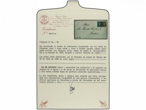 ✉ FILIPINAS. Ed. 20D, 20E. 1860. FRONTAL. MANILA a CADIZ. 1 