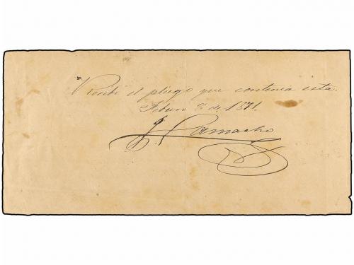 ✉ MEXICO. Sc. 59 (7), 64. 1871. 100 CENTAVOS VALUE. DISTRICT