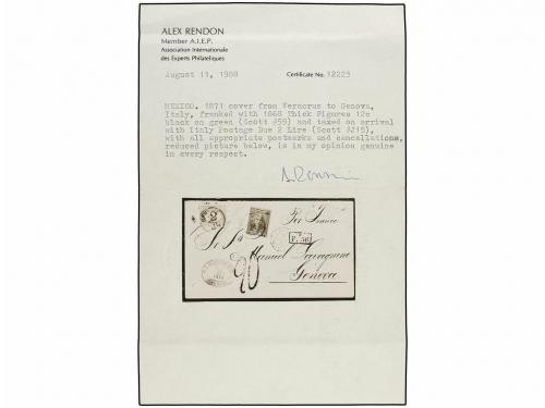 ✉ MEXICO. Sc. 59. 1871 (Oct. 13). Cover from VERACRUZ to GEN