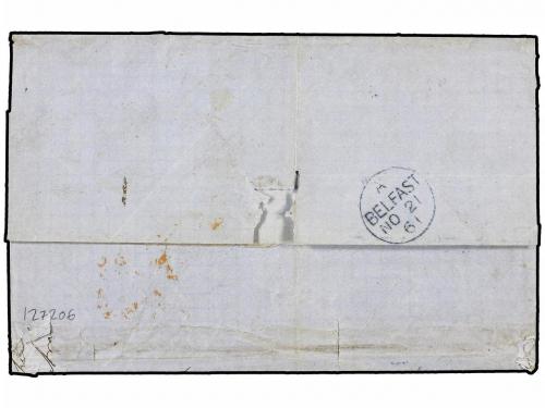 ✉ HOLANDA. 1861. ROTTERDAM a BELFAST. 15 cts. amarillo (8) (