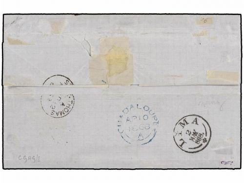 ✉ GUADALUPE. Sc. 2-6. 1868 (April 9). Cover from POINTE A PI
