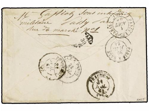 ✉ MEXICO. 1864. MEXICO a FRANCIA. 10 cts. bistre y 20 cts. a