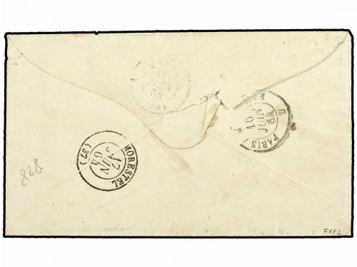 ✉ MEXICO. 1864. MÉXICO a FRANCIA. Sobre tipo "VALENTINE" cir