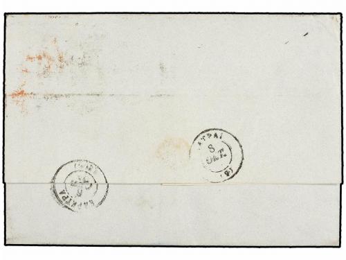 ✉ GRECIA. 1875. Carta de LONDON a PATRAS. Sellos de G.B. 1 p