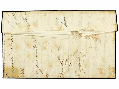 ✉ ESPAÑA. Ed. 1. 1850 (21 Enero). SITGES a BARCELONA. 6 cuar