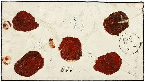 ✉ ESPAÑA. Ed. 89 (4), 100 (2). 1869. JEREZ a CASSEL (Alemani