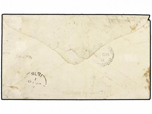 ¿ QUEENSLAND. 1875. Cover from CAMBOYA no 19 to DUBLIN, 9 d.